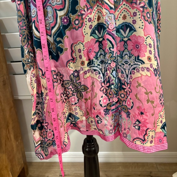 Johnny Was ZOLI TAPE HEM BURNOUT TUNIC 2X - Picture 6 of 10